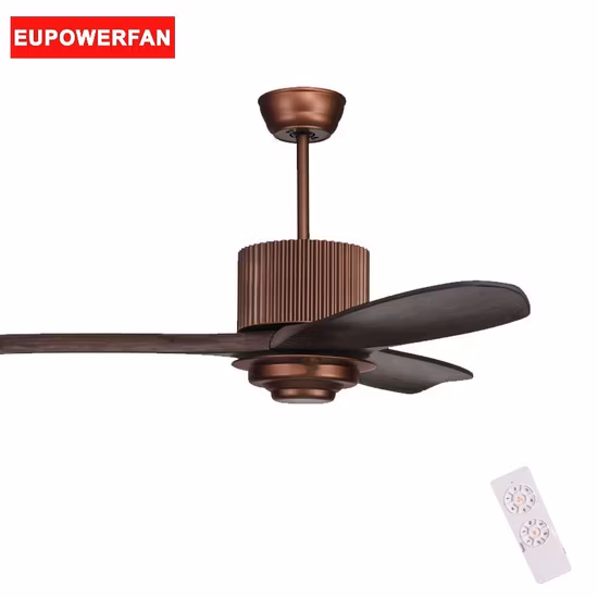 Ventilateur de plafond moderne à 6 vitesses de contrôle par application Bluetooth avec lumière à intensité variable