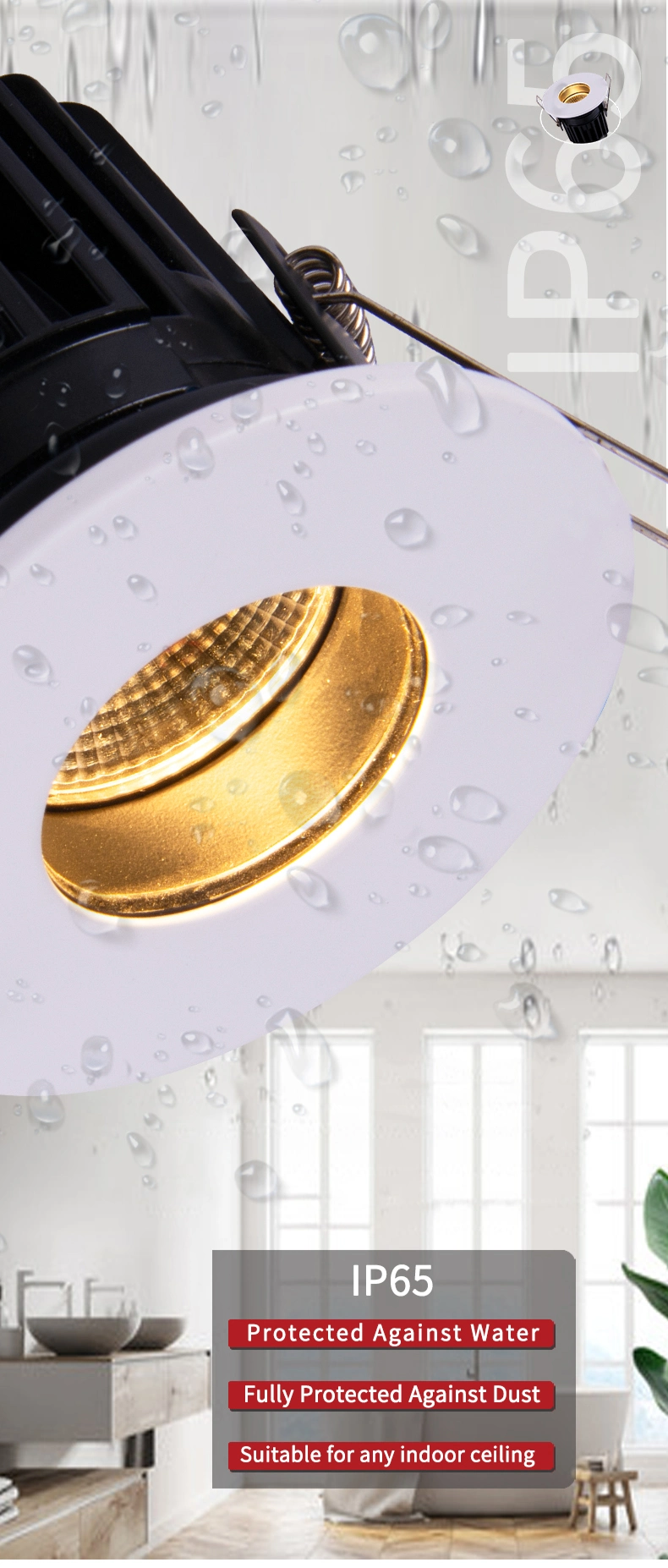 High Quality 10W COB LED Downlight WiFi Recessed Ceiling Light for Bathroom