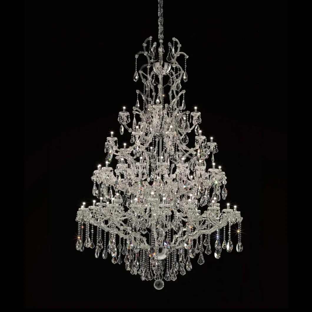 Chrome Large Hotel Foyer Decorative Maria Theresa Luxury Crystal Chandelier