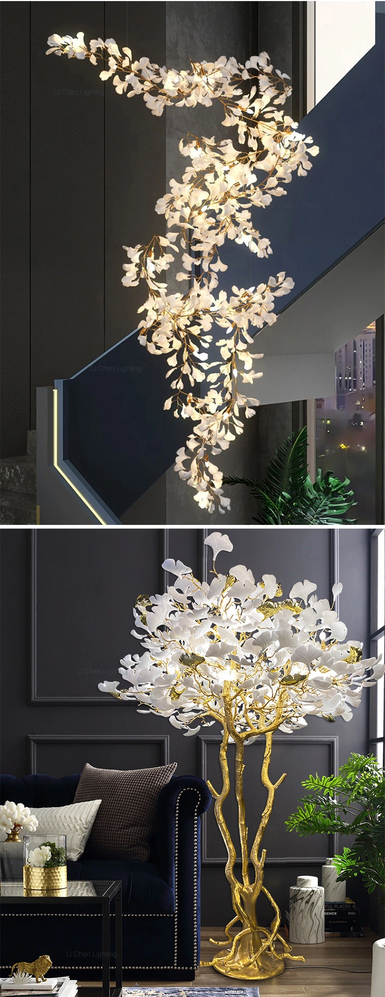 Nordic Ginkgo Leaf Pendant Light Dining Room Custom Lamps Living Room Chandelier