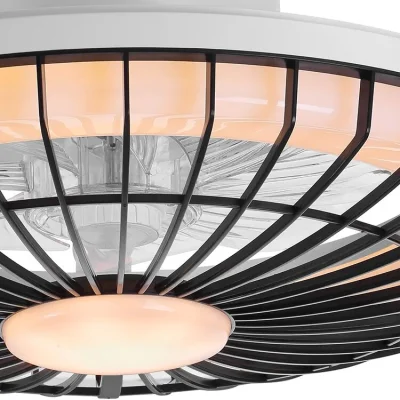 Contrôle de gradateur d'application à distance moderne décoratif ventilateur de plafond à LED solaire de 22 pouces avec lumière