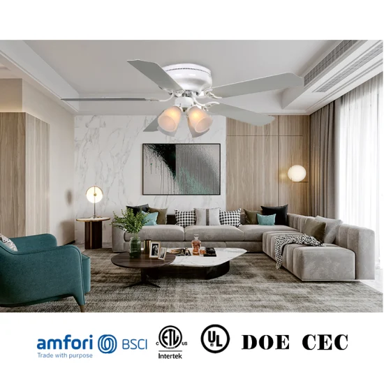 Ventilateur de plafond DC à lame de contreplaqué d'intérieur moderne de 52 pouces avec télécommande Ventilador