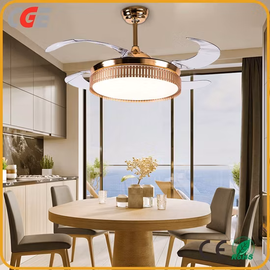 Ventilateur de plafond invisible sans lame télécommandé rétractable avec lumière LED moderne